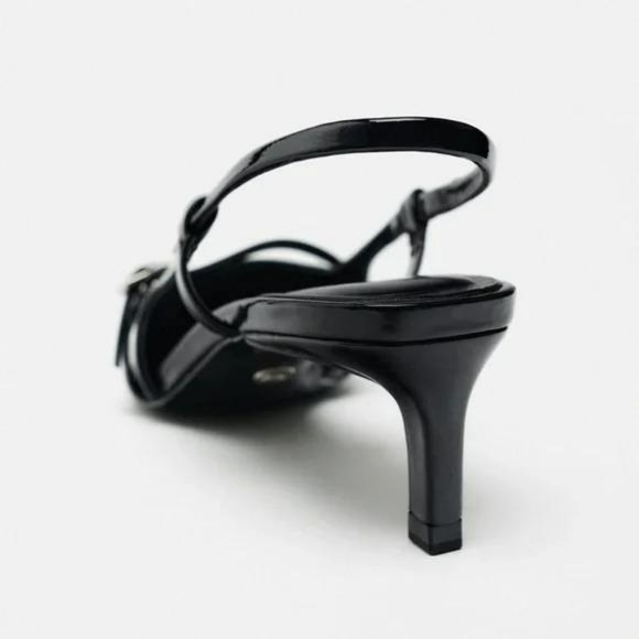 ZARA BUCKLED STRAP SLINGBACK SHOES - Picture 2 of 5